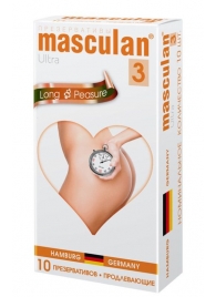 Розовые презервативы Masculan Ultra Long Pleasure с колечками, пупырышками и продлевающим эффектом - 10 шт. - Masculan - купить с доставкой в Балашихе