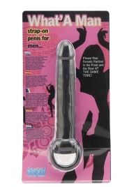 Чёрная насадка на пенис для анальной стимуляции WHATA MAN - 16 см. - Seven Creations - в Балашихе купить с доставкой