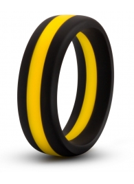 Черно-желтое силиконовое эрекционное кольцо Silicone Go Pro Cock Ring - Blush Novelties - в Балашихе купить с доставкой