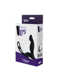 Черный вибромассажер простаты P-PLEASER W ERECTION ENHANCE - Dream Toys - в Балашихе купить с доставкой