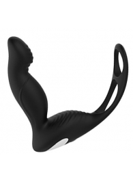 Черный вибромассажер простаты P-PLEASER W ERECTION ENHANCE - Dream Toys - в Балашихе купить с доставкой