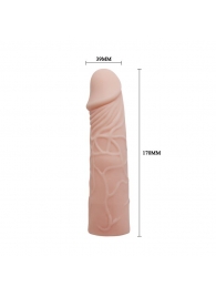 Закрытая телесная насадка-фаллос - 17 см. - Sex Expert - в Балашихе купить с доставкой