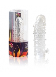 Закрытая прозрачная рельефная насадка Crystal sleeve - 13 см. - Erowoman-Eroman - в Балашихе купить с доставкой