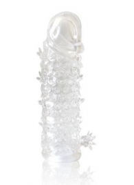 Закрытая прозрачная рельефная насадка Crystal sleeve - 13 см. - Erowoman-Eroman - в Балашихе купить с доставкой