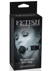 Черный кляп с дырочками Breathable Ball Gag - Pipedream - купить с доставкой в Балашихе