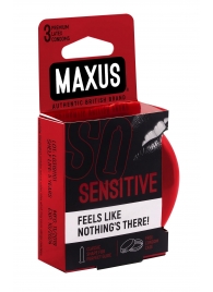 Ультратонкие презервативы в железном кейсе MAXUS Sensitive - 3 шт. - Maxus - купить с доставкой в Балашихе