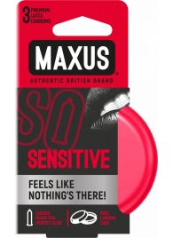 Ультратонкие презервативы в железном кейсе MAXUS Sensitive - 3 шт. - Maxus - купить с доставкой в Балашихе