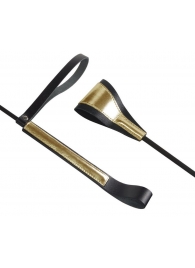 Черно-золотистый стек с хлопушкой из кожи - 62 см. - Sitabella - купить с доставкой в Балашихе