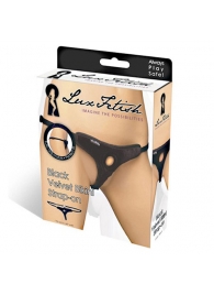 Черные плюшевые трусики для страпона - Lux Fetish - купить с доставкой в Балашихе