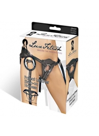 Черные трусики для страпона из патентованной кожи - Lux Fetish - купить с доставкой в Балашихе