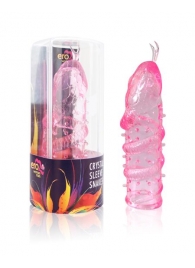 Закрытая рельефная насадка Crystal sleeve snakes в виде змеи с усиками - 14 см. - Erowoman-Eroman - в Балашихе купить с доставкой