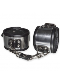 Эффектные серебристо-черные наручники с металлическим блеском - Sitabella - купить с доставкой в Балашихе