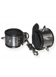 Серебристо-черные наручники с шипами и металлическим блеском - Sitabella - купить с доставкой в Балашихе