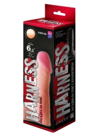 Телесная реалистичная насадка на Harness с коннектором BLACK LINE - 17 см. - LOVETOY (А-Полимер) - купить с доставкой в Балашихе