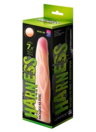Телесная насадка с венками на Harness с коннектором GREEN LINE - 18 см. - LOVETOY (А-Полимер) - купить с доставкой в Балашихе