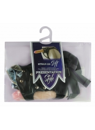 Черный пояс-трусики с двумя насадками Soft-Dolli - 16,5 и 10,5 см. - LOVETOY (А-Полимер) - купить с доставкой в Балашихе