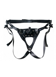 Черный пояс-трусики с насадкой  Soft-Принц  - 17 см. - LOVETOY (А-Полимер) - купить с доставкой в Балашихе