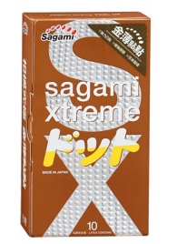 Презервативы Sagami Xtreme FEEL UP с точечной текстурой и линиями прилегания - 10 шт. - Sagami - купить с доставкой в Балашихе