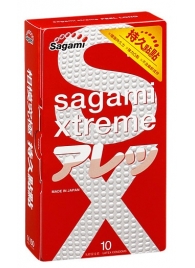 Утолщенные презервативы Sagami Xtreme Feel Long с точками - 10 шт. - Sagami - купить с доставкой в Балашихе