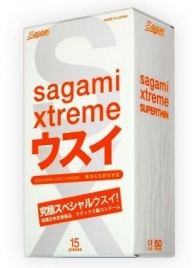 Ультратонкие презервативы Sagami Xtreme SUPERTHIN - 15 шт. - Sagami - купить с доставкой в Балашихе