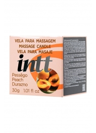Массажная свеча для поцелуев Peach с ароматом персика - 30 гр. - INTT - купить с доставкой в Балашихе