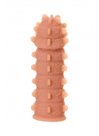 Телесная реалистичная насадка KOKOS Extreme Sleeve 04 с дополнительной стимуляцией - 12,7 см. - KOKOS - в Балашихе купить с доставкой