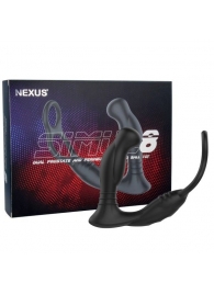 Черная анальная пробка NEXUS SIMUL8 с фиксацией на теле кольцами - Nexus Range - в Балашихе купить с доставкой