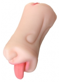 Телесный двусторонний мастурбатор Fruity Tongue - ротик и вагина - ToyFa - в Балашихе купить с доставкой