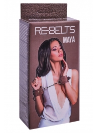 Коричневые кожаные наручники Maya - Rebelts - купить с доставкой в Балашихе
