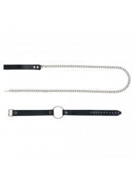 Черный поводок и чокер с кольцом Rada - Rebelts - купить с доставкой в Балашихе