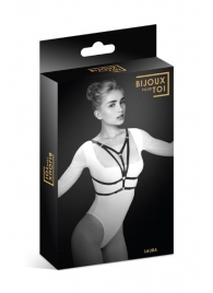 Черная упряжь на грудь Laura - Bijoux Pour Toi - купить с доставкой в Балашихе