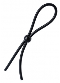 Черное лассо на пенис с одной бусиной - A-toys - в Балашихе купить с доставкой