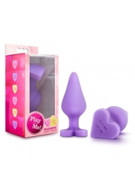 Фиолетовая анальная пробка Naughty Candy Heart Do Me Now - 8,9 см. - Blush Novelties - купить с доставкой в Балашихе