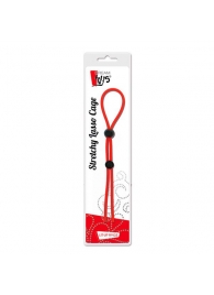 Красное лассо на пенис с двумя бусинами STRETCHY LASSO CAGE - Dream Toys - в Балашихе купить с доставкой