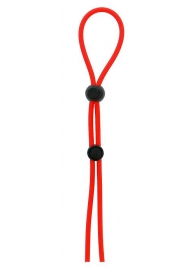 Красное лассо на пенис с двумя бусинами STRETCHY LASSO CAGE - Dream Toys - в Балашихе купить с доставкой