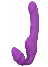 Фиолетовый безремневой вибрострапон DOUBLE DIPPER - Dream Toys - купить с доставкой в Балашихе