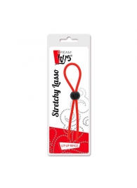 Красное эрекционное лассо с одной бусиной-утяжкой STRETCHY THIN LASSO - Dream Toys - в Балашихе купить с доставкой
