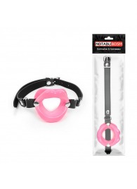 Розовый кляп-губки на черном ремешке - Notabu - купить с доставкой в Балашихе