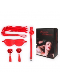 Пикантный набор БДСМ из 4 предметов в красном цвете - Notabu - купить с доставкой в Балашихе