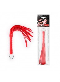 Красная плеть с рукоятью в оплетке - 28 см. - Notabu - купить с доставкой в Балашихе