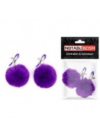 Зажимы для сосков с фиолетовым пушком - Notabu - купить с доставкой в Балашихе