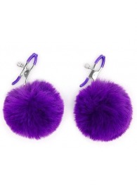 Зажимы для сосков с фиолетовым пушком - Notabu - купить с доставкой в Балашихе