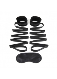 Чёрные манжеты для фиксации на кровати Bondage Bed Strap - Lux Fetish - купить с доставкой в Балашихе