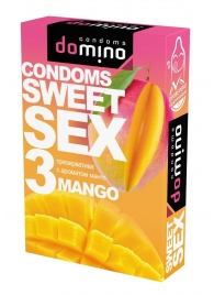 Презервативы для орального секса DOMINO Sweet Sex с ароматом манго - 3 шт. - Domino - купить с доставкой в Балашихе