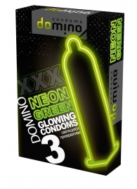 Презервативы DOMINO Neon Green со светящимся в темноте кончиком - 3 шт. - Domino - купить с доставкой в Балашихе