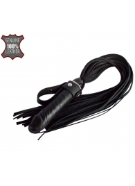 Черная плеть  Ковбой  с ручкой-фаллосом - 55 см. - Sitabella - купить с доставкой в Балашихе