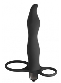 Черная вибронасадка для двойного проникновения Flirtini - 15,9 см. - Lola Games - купить с доставкой в Балашихе