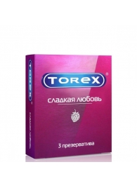 Презервативы Torex  Сладкая любовь  с ароматом клубники - 3 шт. - Torex - купить с доставкой в Балашихе