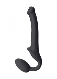 Черный безремневой страпон Silicone Bendable Strap-On S - Strap-on-me - купить с доставкой в Балашихе