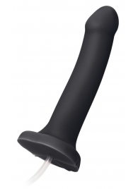 Черный фаллос с имитацией эякуляции Silicon Cum Dildo L - 19,6 см. - Strap-on-me - купить с доставкой в Балашихе